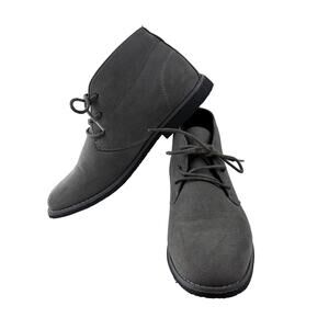 London Fog Broadstreet Chukka Boots Men's 9 Faux Suede Grey Formal Event Guest